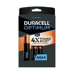 Duracell OPT2400B4 Optimum AAA Alkaline Battery, 4 Pack, Replacement DUROPT2400B4