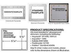 SimPoolTec AGSD-H Above Ground Skimmer Plug | 5-7/8 x 5-5/8 | Standard Faceplate | AGSD-H