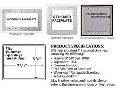 SimPoolTec IGSD-H Inground Skimmer Plug | 7-9/16 x 5-5/8 | Standard Faceplate | IGSD-H