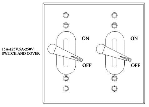 MULBERRY METAL PRODUCTS Mulberry Metal Products 30492 2-gang toggle switch cover with two 15A-125V toggles (individual)