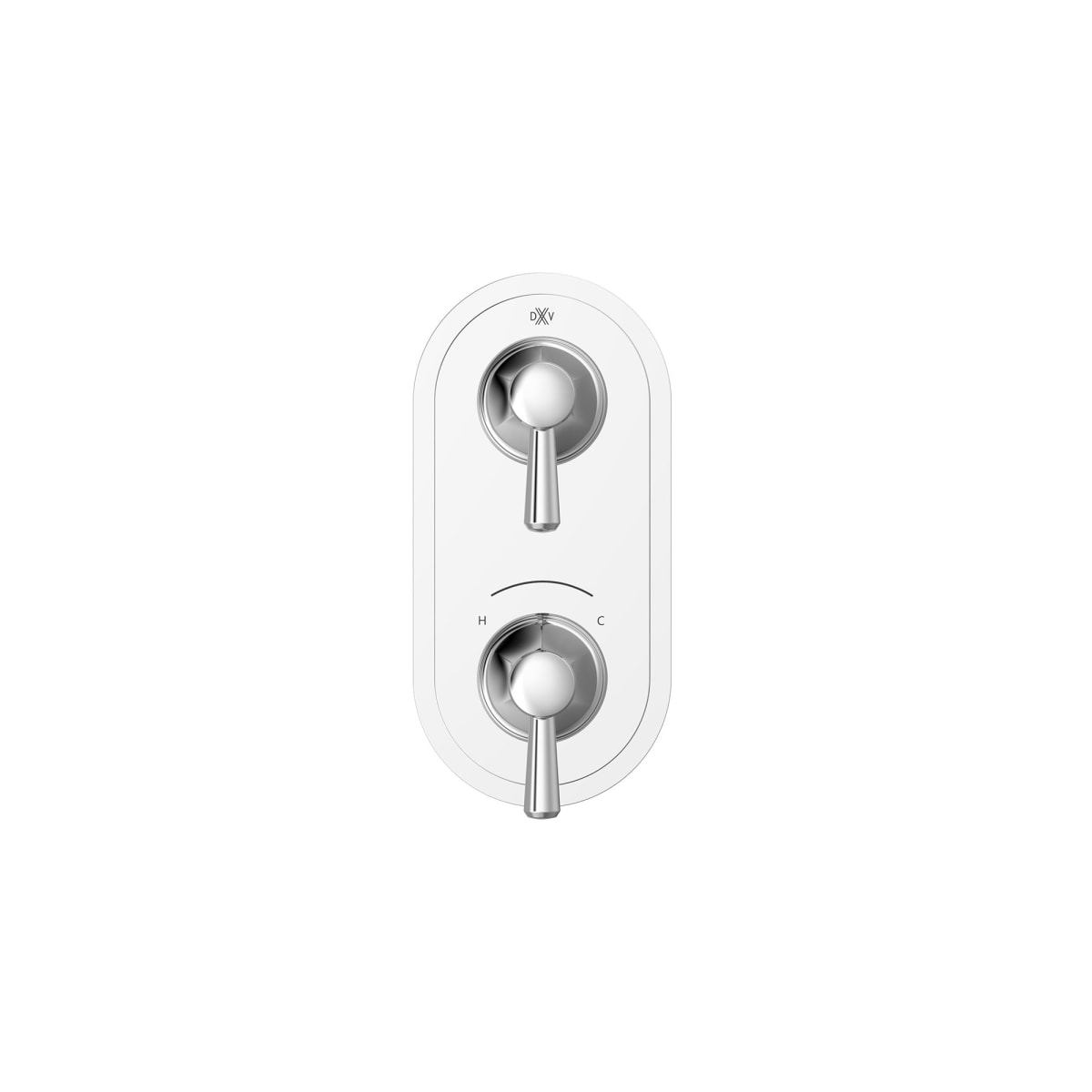 DXV D35160527.100 Fitzgerald 2-Handle Thermostatic Valve Trim Only with Lever Handles in Polished Chrome