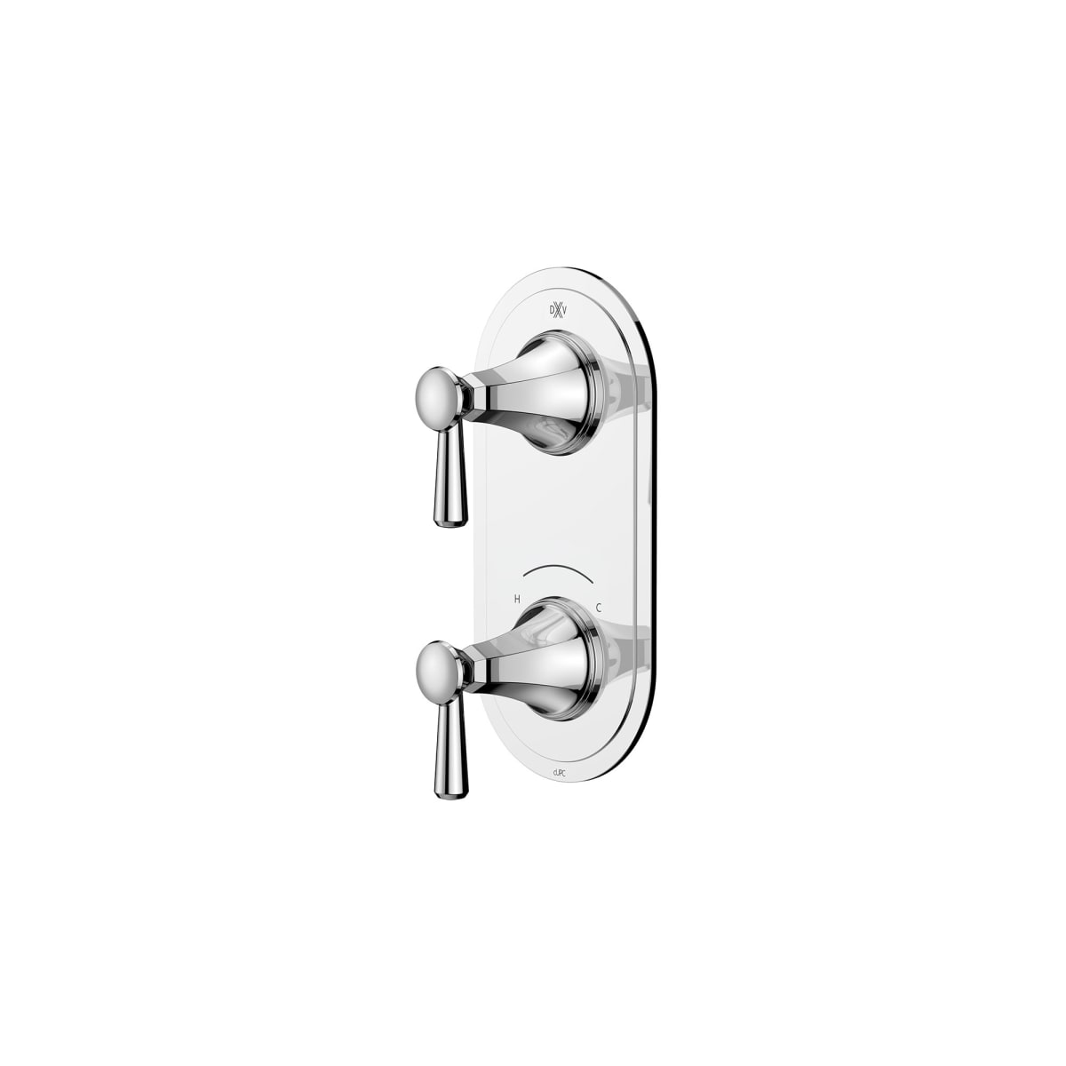 DXV D35160527.100 Fitzgerald 2-Handle Thermostatic Valve Trim Only with Lever Handles in Polished Chrome