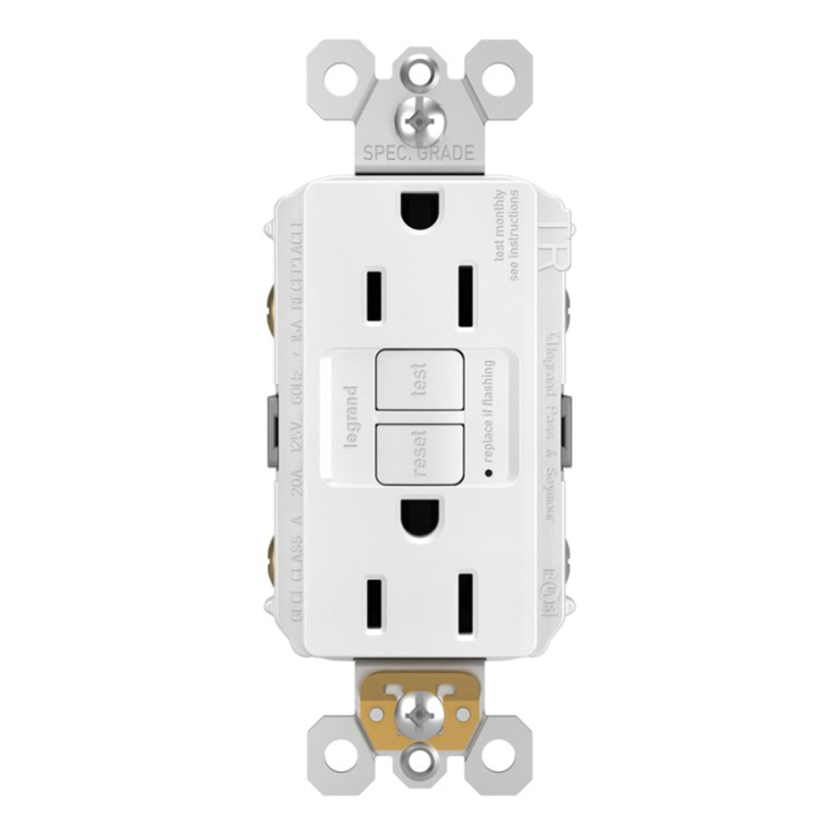 Legrand-Pass & Seymour 1597TRW GFCI Receptacle 15 Amp 125V White