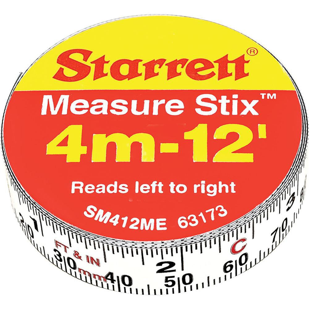 STARRETT Starrett 63173 Adhesive Tape Measure 12 Ft Steel