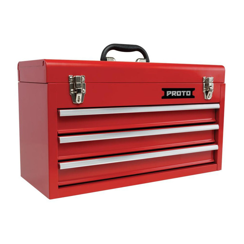 PROTO Proto J9993 Steel Tool Box 3 Drawers Safety Red
