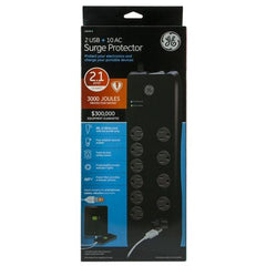 TRUE VALUE 13476 GE 2-USB / 10-Outlet Surge Protector