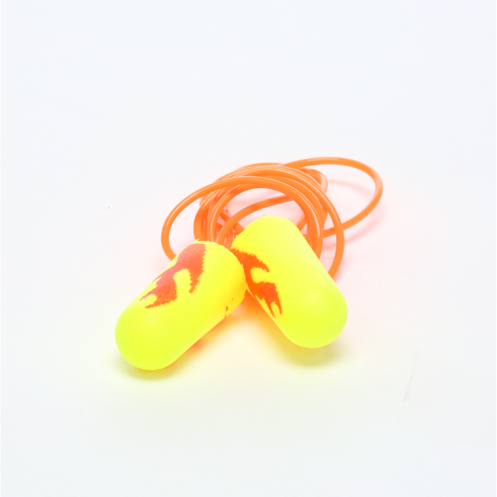 3M 311-1252 E-A-Rsoft Yellow Neon Blasts Corded Earplugs 33 dB Noise Reduction