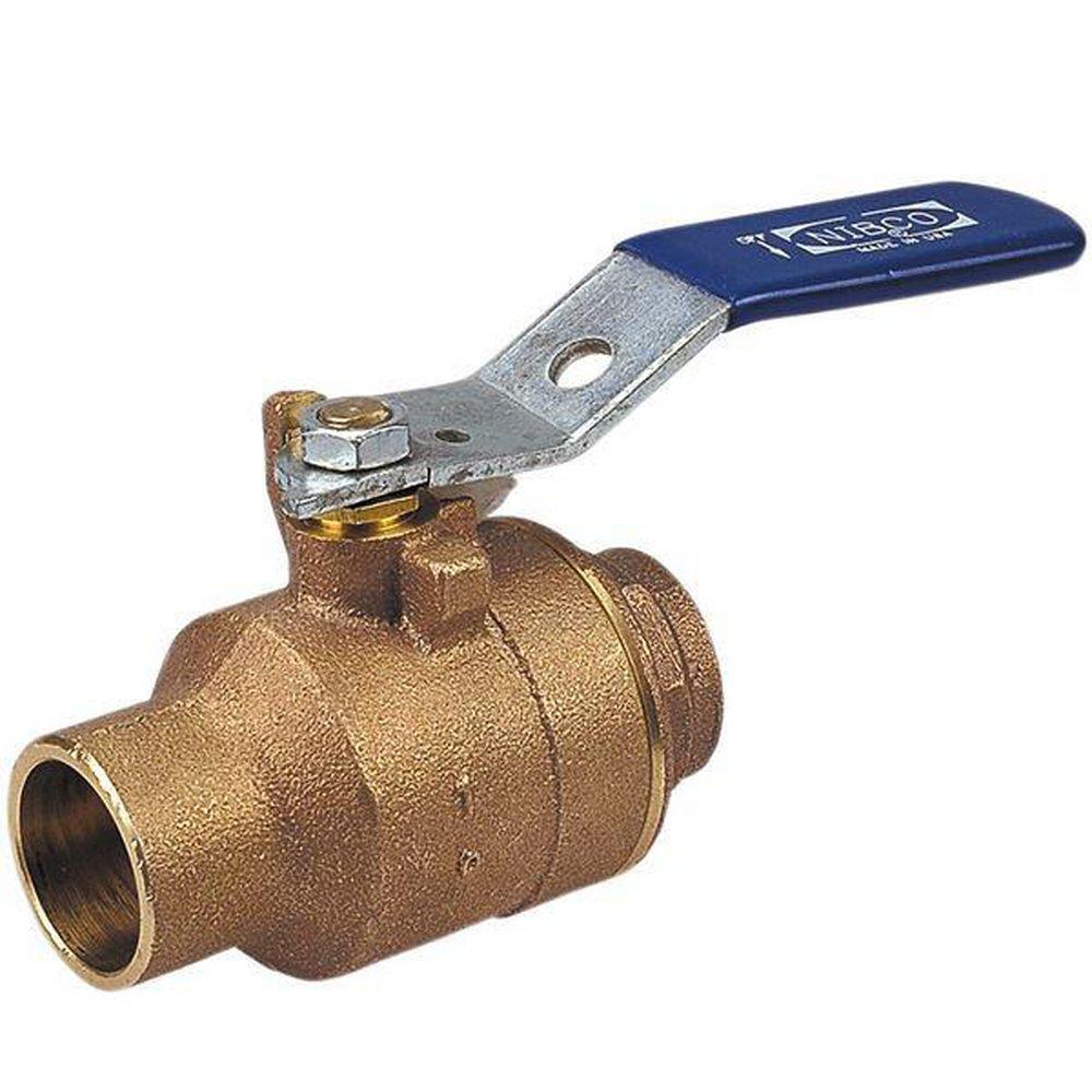 NIBCO NJ8300F S-580-70 3 in DZR Bronze Conventional Port Solder 600# Ball Valve NS58070M