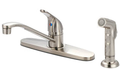 Pioneer K-4162-BN Single-Handle Standard Kitchen Faucet with Side Spray in Brushed Nickel