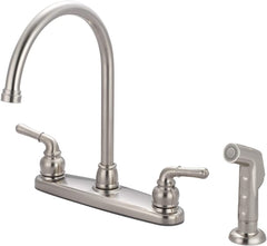 Pioneer K-5342-BN Accent 2-Handle Standard Kitchen Faucet with Sprayer in Brushed Nickel