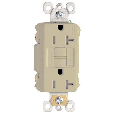 TRUE VALUE 2097TRLACCD4 Pass & Seymour GFCI Receptacle, Duplex, 20A, Almond