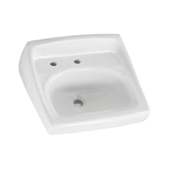 American Standard 0356115.020 Lucerne Wall-Hung Sink with Center Hole Only and Extra Left-Hand Hole in White