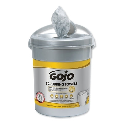 GOJO 639606 Scrubbing Wipes Citrus Bucket 72 Wipes