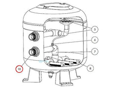 Hayward HCXFBFA1001 Bulkhead Fitting Assembly | HCF343T, HCF343F, HCF363T, HCF363F