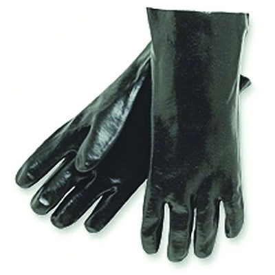 MCR SAFETY 6300 Economy Dipped PVC Gloves Large 14 in Black