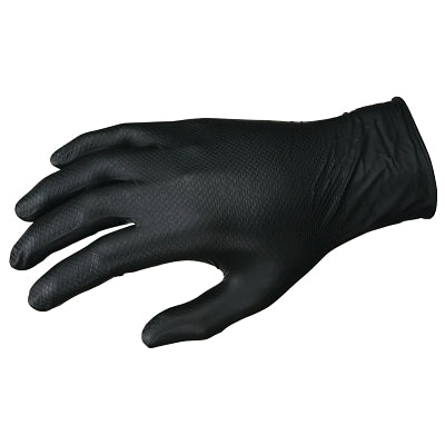 MCR Safety 6016BL NitriShield with Grippaz Technology Nitrile Gloves Large Black 6 mil