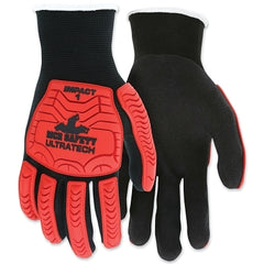 MCR SAFETY UT1950XXL UltraTech Impact Level 1 Mechanics Knit Gloves 2X-Large Hi-Vis Red TPR