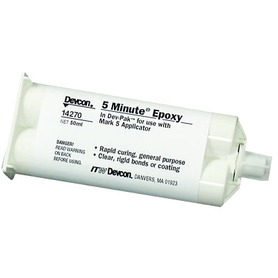 Devcon 14270 5 Minute Epoxy 50 mL Dual Cartridge Colorless to Light Yellow