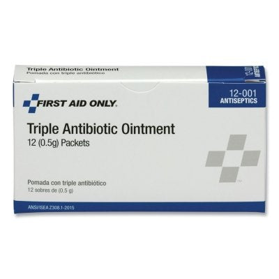 First Aid Only 12001 Triple Antibiotic Ointment 0.5g Packets 12 per Box