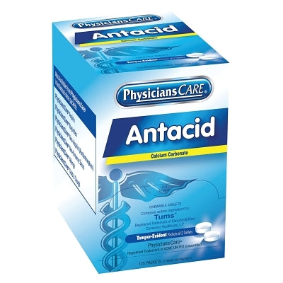 First Aid Only 90110 PhysiciansCare Antacid Medication Calcium Carbonate 420 mg (2 pk/125 pk per Box)