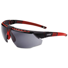 Honeywell S2861HS Uvex Avatar Safety Glasses Red Frame Gray Lens Anti-Fog