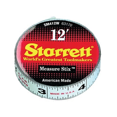 L.S. Starrett 63169 Measure Stix Steel Measuring Tapes 3/4 Inch x 6 ft