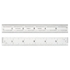 L.S. Starrett 52660 Steel Rule 6 Inches Spring-Tempered Steel