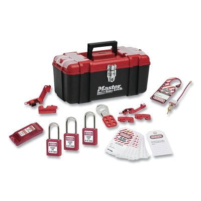 Master Lock 1457E410KA Lockout Tagout Kit Electrical Red