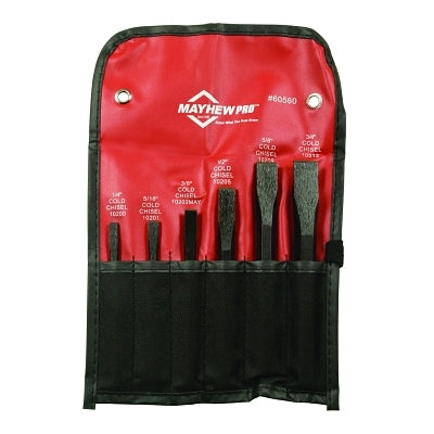 Mayhew Tools 60560 6 Pc. Cold Chisel Kit Alloy Steel English Pouch