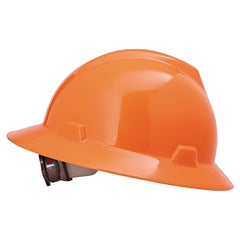 MSA 10021292 V-Gard Protective Hats Fas-Trac Ratchet Hat Hi-Viz Orange