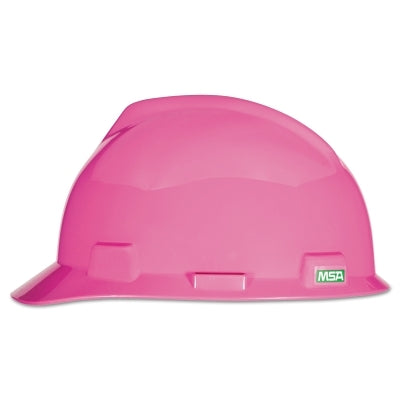 MSA 10156374 V-Gard Full-Brim Hard Hat Polyethylene Shell Standard Size Hot Pink