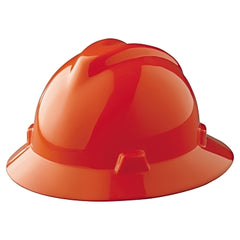 MSA 454734 V-Gard Protective Hat Staz-On Full-Brim Slotted Orange