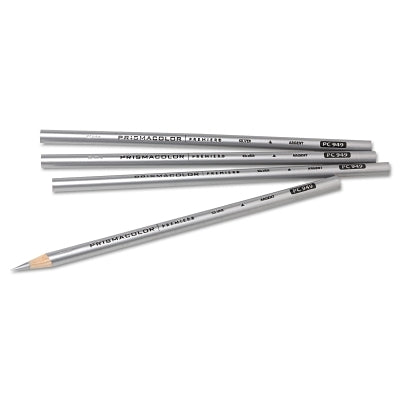 Prismacolor 3375 Premier Soft Core Colored Pencil, Metallic Silver, 12 Pack