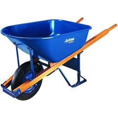 Jackson Professional Tools M6FFBB Steel Contractors Wheelbarrow 6 cubic feet Flat-Free Smooth Ball Bearing Blue