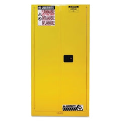 Justrite 896020 Yellow Safety Cabinets for Flammables Self-Closing Cabinet 60 Gallon