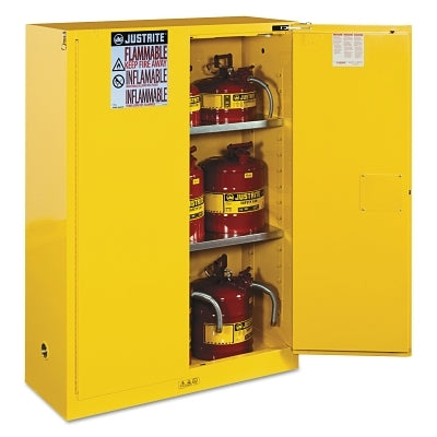 Justrite 894520 Yellow Safety Cabinets for Flammables, Self-Closing Cabinet, 45 Gallon