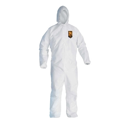 KleenGuard KIM49115 A20 Breathable Particle Protection Coveralls with Hood, Elastic Back, Wrists, & Ankles, 2XL, White