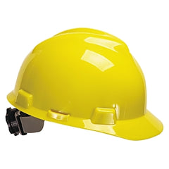 MSA 475360 V-Gard Slotted Hard Hat Cap Fas-Trac III Suspension Yellow