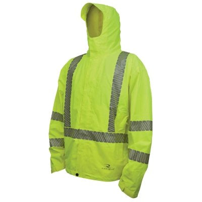 Radians RW11-3ZGR-2X RW11 Type R Class 3 Waterproof Lightweight Packable Raincoat Yellow 2X-Large