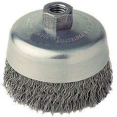 Weiler 14036 Crimped Wire Cup Brush 4 in Dia 5/8 in-11 Arbor Steel Wire