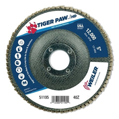 Weiler 51195 Tiger Paw Super High Density Flap Disc 40 Grit (10 PACK) 51195