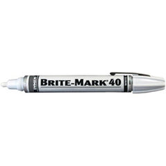 DYKEM 40008 BRITE-MARK 40 Medium Tip Permanent Paint Marker White 12 Pack