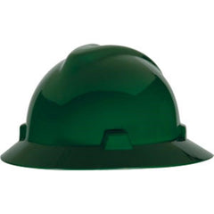 MSA 475370 V-Gard Hard Hat Green Full Brim with Fas-Trac Suspension