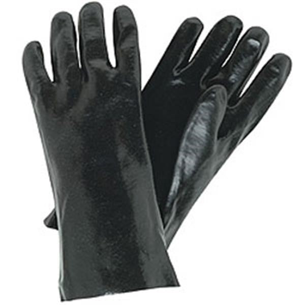 MCR Safety 6212R PVC Gloves Large Black 12 Pair