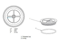 AquaStar Pool Products JMCP109-2 2 MPT Plaster Cap with Magnet Finding Metal Insert