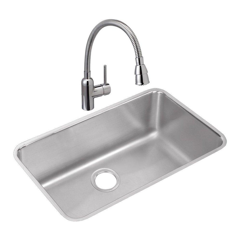 Elkay ELUH281610 Lustertone Classic Stainless Steel 30-1/2 x 18-1/2 x 10 Single Bowl Undermount Sink