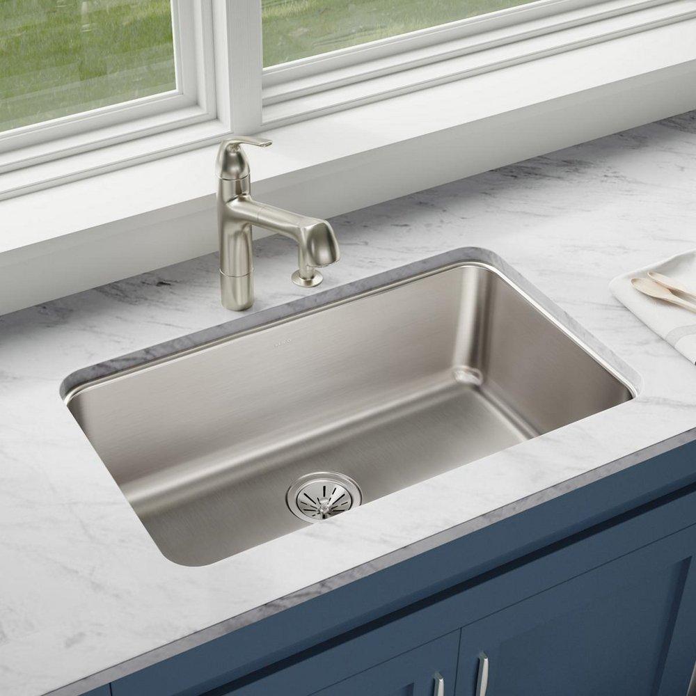 Elkay ELUH281610 Lustertone Classic Stainless Steel 30-1/2 x 18-1/2 x 10 Single Bowl Undermount Sink