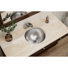 Elkay ELUH12 Asana 14-3/8 Inch Round Undermount Bathroom Sink Stainless Steel