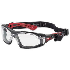 Bolle Safety 40252 Rush+ Safety Glasses Clear Lens Black/Red Frame