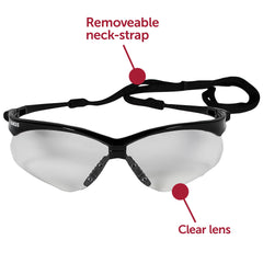 KLEENGUARD 25676 V30 Nemesis Safety Glasses Black Frame Clear Lens